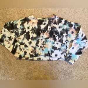 Colsie Tie Dye Cropped Crewneck | Size Medium